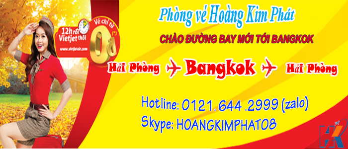 HẢI PHÒNG – BANGKOK vé bay thẳng siêu khuyến mại